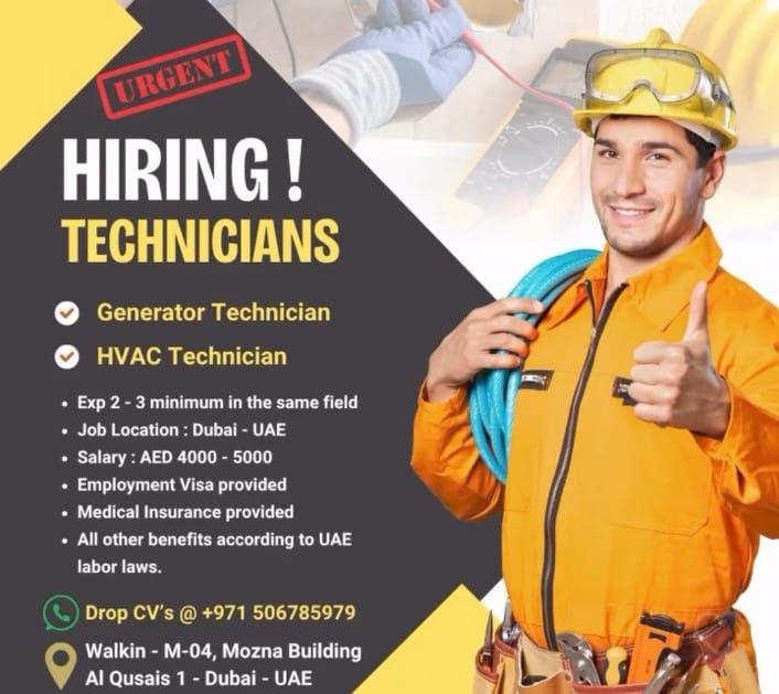 Hiring for Technician